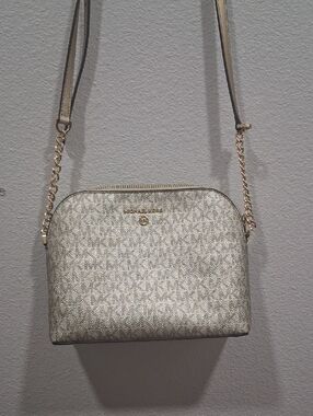 Michael Kors Metallic Gold Logo Dome Crossbody